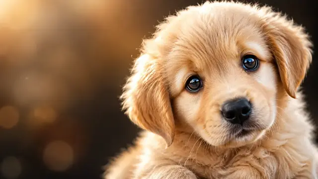 Filhote de cachorro fofo olhando para a câmera